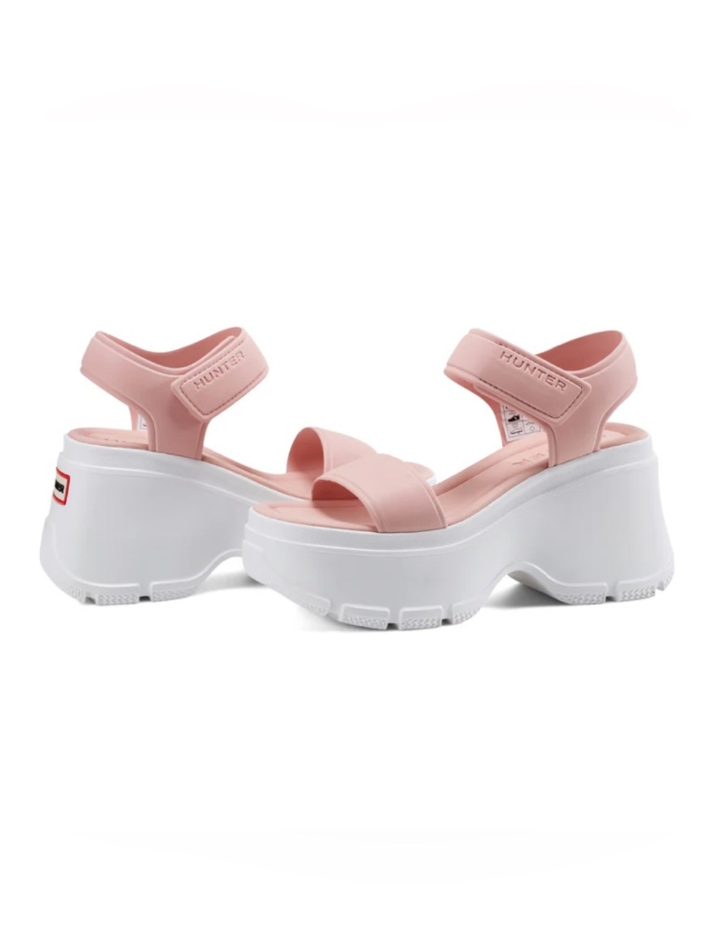 New Hunter Women's Abel Platform Wedge Strap Sandals Light Pink Sz 8 Women's